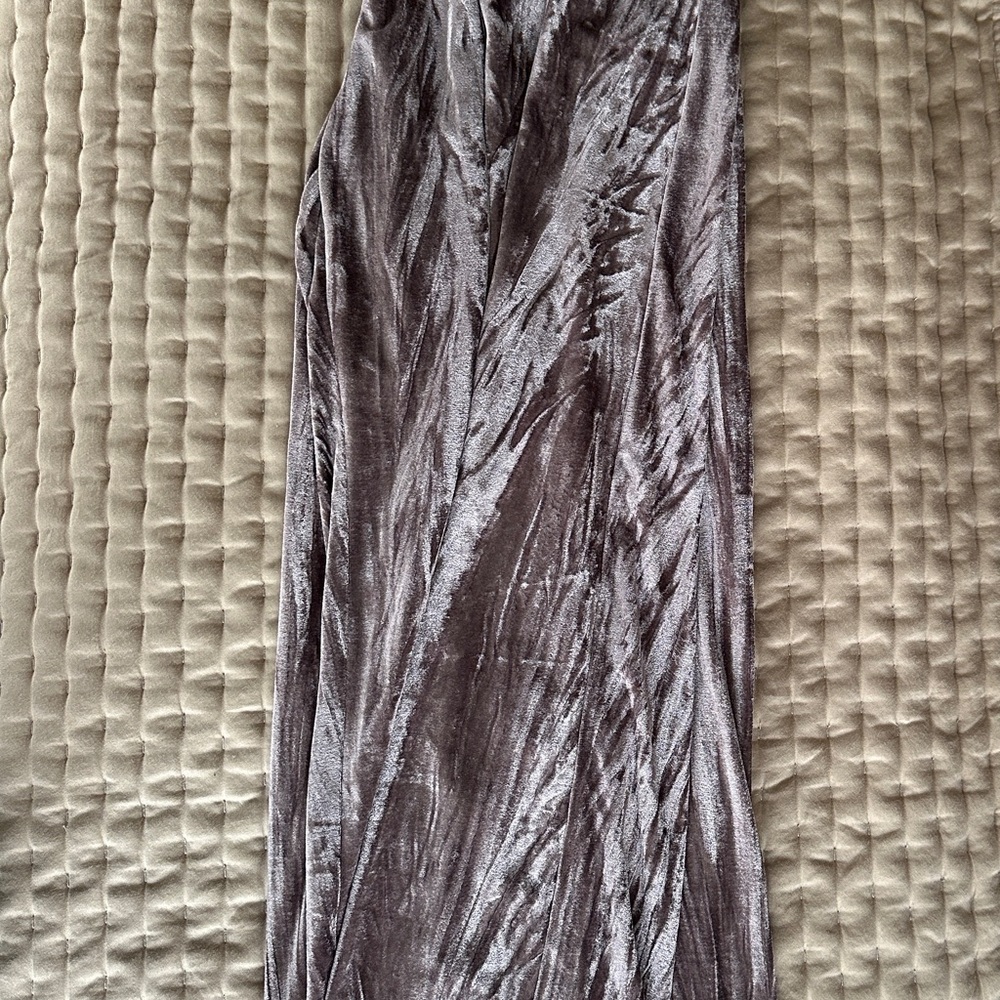 Purple Velvet Wide Leg Pants